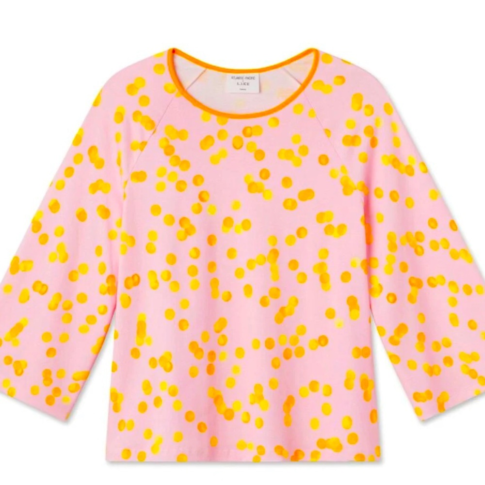 Classic Face Pink and Yellow Dot Pajama Top